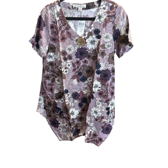 Coldwater Creek Purple Floral Tunic - Picture 2 of 7
